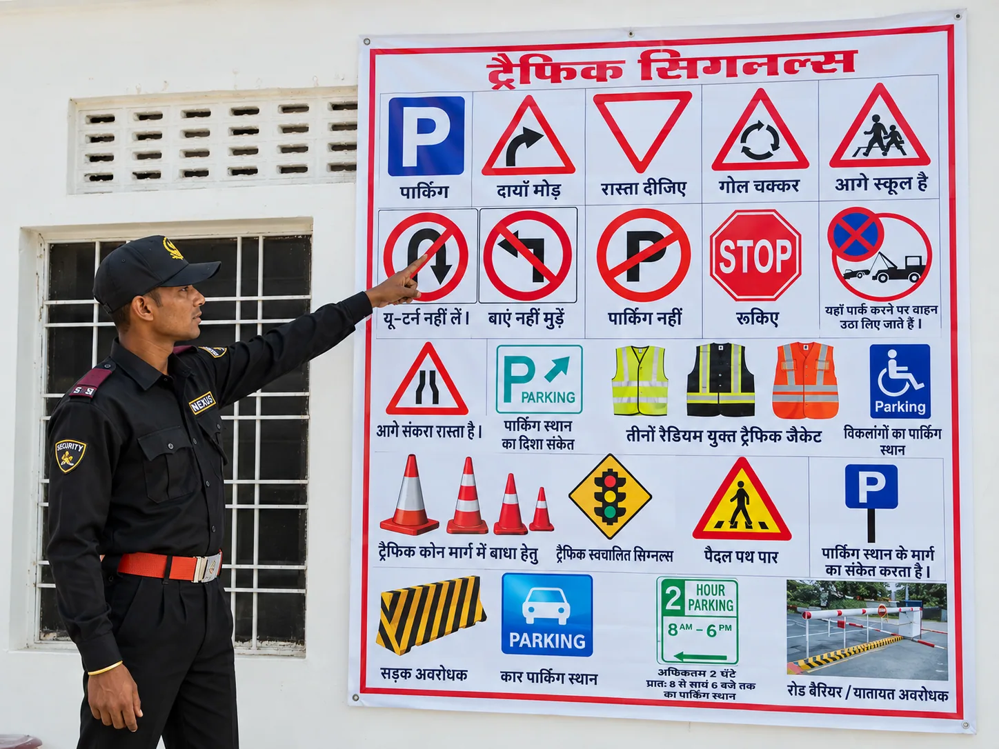 Guard learning safety and traffic procedures