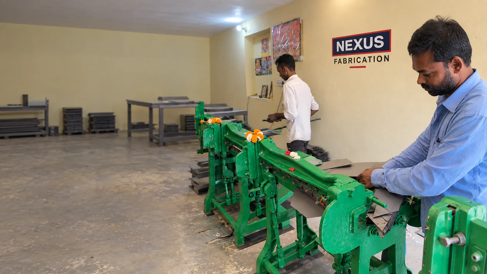 Nexus Fabrication team operating machinery
